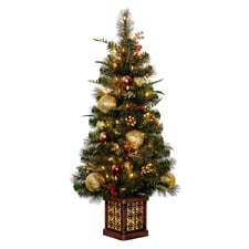 122cm Palmer Deluxe Mountain Pine LED Potted Christmas Tree