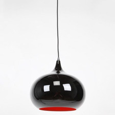 Mini Kirke 1 Light Pendant in Black Luminous Red