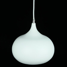 White Wonga Glo 1 Light Aluminium Pendant