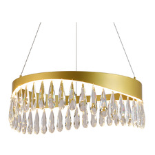 Proteus Brass Crystal LED Pendant Light