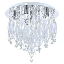 Brunel Crystal 6 Lamp Flush Mount Chandelier