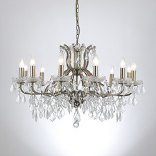 Tamara Iron & Crystal 12 Light Chandelier