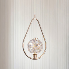 Deborah Iron & Crystal LED Pendant Light