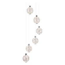 Bridget Iron & Crystal LED 6 Light Pendant