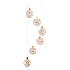 Bridget Iron & Crystal LED 6 Light Pendant