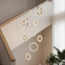 Natalie Iron & Crystal LED 9 Light Pendant
