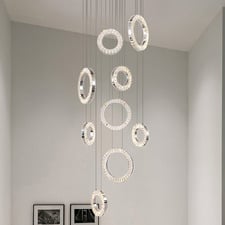 Natalie Iron & Crystal LED 9 Light Pendant