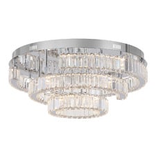 Brio Iron & Crystal LED Round Flush Mount Ceiling Light