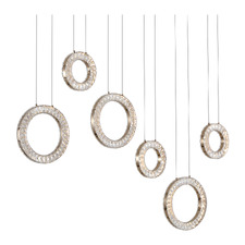 Jonah Iron & Crystal LED 6 Light Pendant