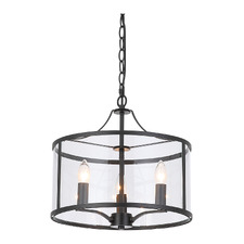 Vance Iron & Glass 3 Light Pendant