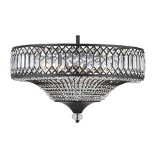 Quade Iron & Crystal Semi Flush Mount Ceiling Light