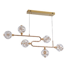 Kiron Iron & Crystal LED 6 Light Pendant