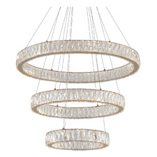Wesar Iron & Crystal LED 3 Light Pendant