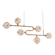 Kiron Iron & Crystal LED 6 Light Pendant