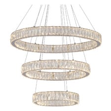 Wesar Iron & Crystal LED 3 Light Pendant