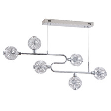 Kiron Iron & Crystal LED 6 Light Pendant