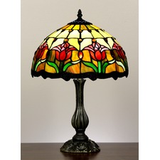 45cm Tiffany Tulip Style Stained Glass Table Lamp