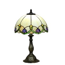 48cm Tiffany Bell-Shaped Flower Style Stained Glass Table Lamp
