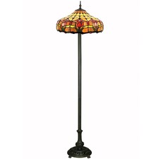 Tulip Zinc Alloy & Tiffany Glass 2 Light Floor Lamp