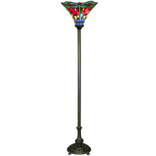 Dragonfly Torchiere Tiffany Stained Glass Floor Lamp