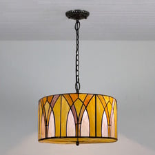 Victorian Citrone Stained Glass 2 Light Pendant
