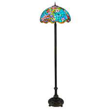 Floral Stained Tiffany Glass Floor Lamp