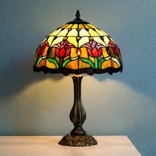 Tulip Style Stained Glass Tiffany Table Lamp