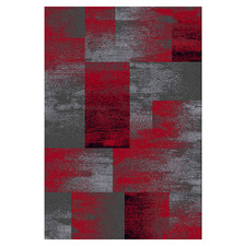 Red & Grey Block Aslan Power-Loomed Rug
