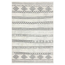 Cream & Grey Lowland Power-Loomed Rug