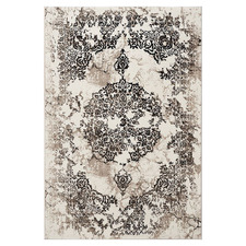 Brown Damask Aspire Power-Loomed Rug