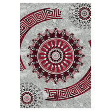 Grey & Red Dome Beantown Power-Loomed Rug