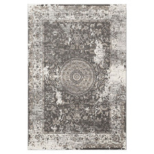 Grey Retro Empire Power-Loomed Rug