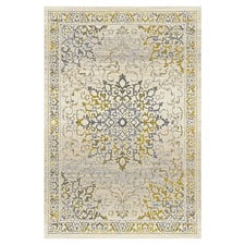 Cream & Yellow Barren Power-Loomed Rug