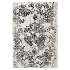 Grey Damask Aspire Power-Loomed Rug