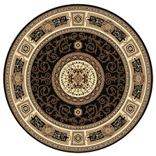 Black & Brown Core Chateau Round Rug