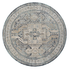 Charcoal Fantine Power-Loomed Round Rug