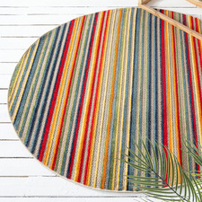 Multicolour Parma Striped Indoor/Outdoor Round Rug