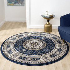 Navy Deion Round Rug