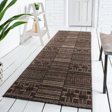 Brown Nually Flat Weave Indoor/Outdoor Runner