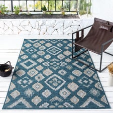 Turquoise Firedean Flat Weave Indoor/Outdoor Rug