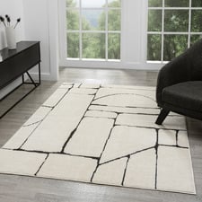 Cream Ecaterina Geometric Rug