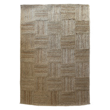 Natural Patchwork Cotton & Jute Rug