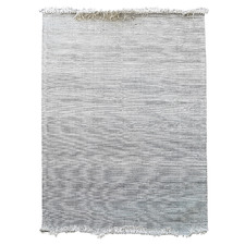 Black & Silver Century Fringed Hand-Woven Rug