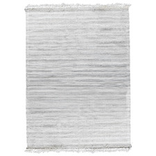 Silver & Grey Century Fringed Hand-Woven Rug