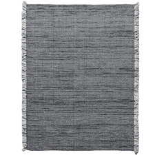 Black & White Medina Fringed Wool-Blend Rug