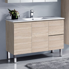 Vitrus 1200mm Oak Freestanding Single Vanity with Ceramic Countertop