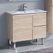Aurora 750mm Oak Freestanding Slim Single Vanity