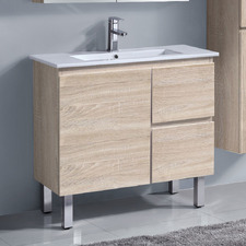 Aurora 900mm Oak Freestanding Slim Single Vanity