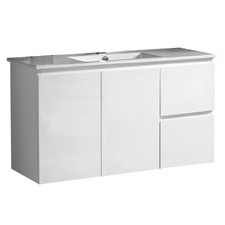 Virtus 1200mm Gloss White Wall Hung Single Vanity