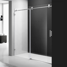Palisade Chrome Frameless Shower Screen Front